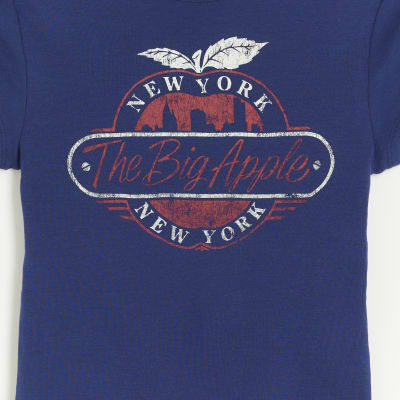Navy New York graphic t shirt River Island