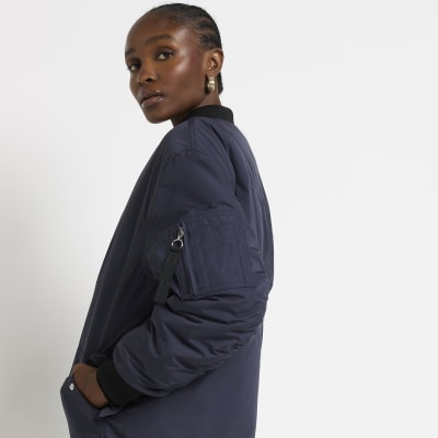 Navy oversized bomber jacket