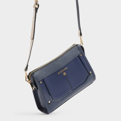 River island navy handbags sale