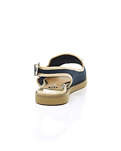360 degree animation of product Navy peep toe slingback loafers frame-15