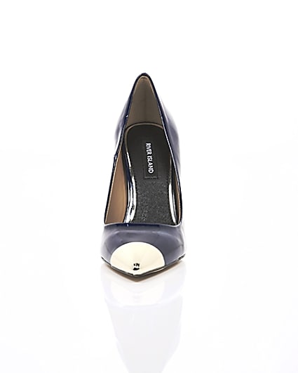 360 degree animation of product Navy pointed toe court shoes frame-4