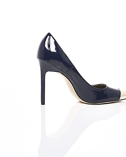 360 degree animation of product Navy pointed toe court shoes frame-11