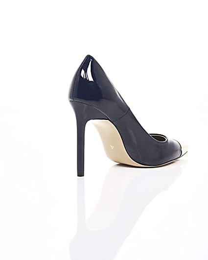 360 degree animation of product Navy pointed toe court shoes frame-13