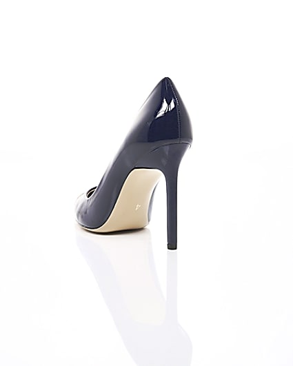360 degree animation of product Navy pointed toe court shoes frame-18