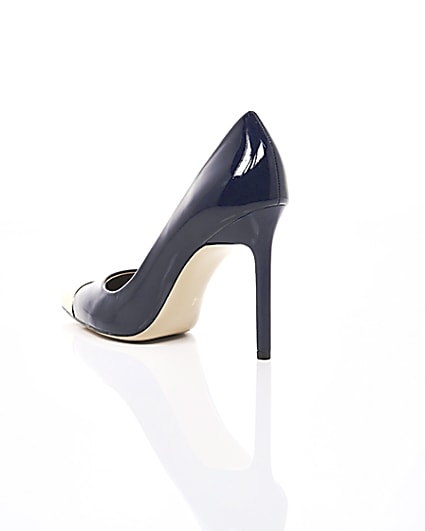 360 degree animation of product Navy pointed toe court shoes frame-19