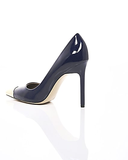 360 degree animation of product Navy pointed toe court shoes frame-20