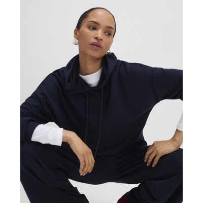 Navy Premium Long Sleeve Hoodie