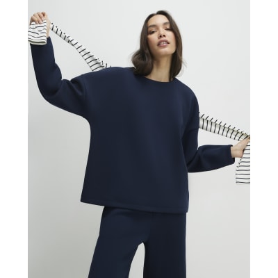 Navy Premium Twill Long Sleeve Top