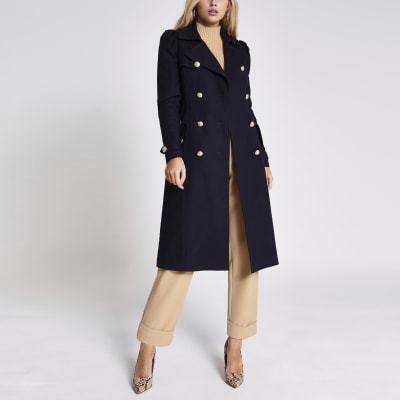 river island double breasted coat