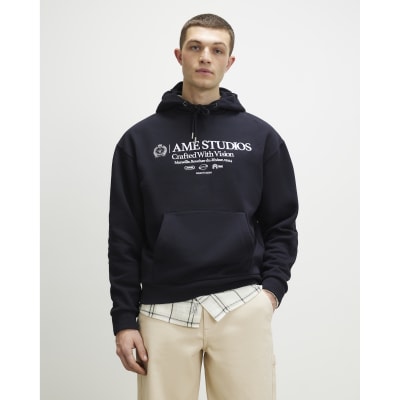 Navy Regular Fit Ame Studios Hoodie