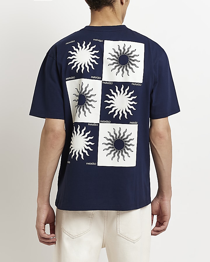 Navy Regular fit graphic t-shirt