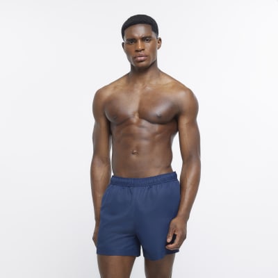 Navy regular fit swim shorts