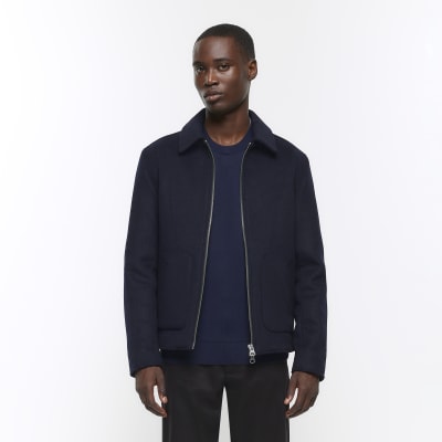 Navy bomber jacket 2025 mens river island