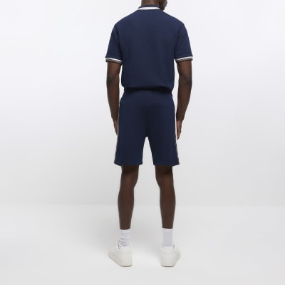 Navy regular striped tape shorts