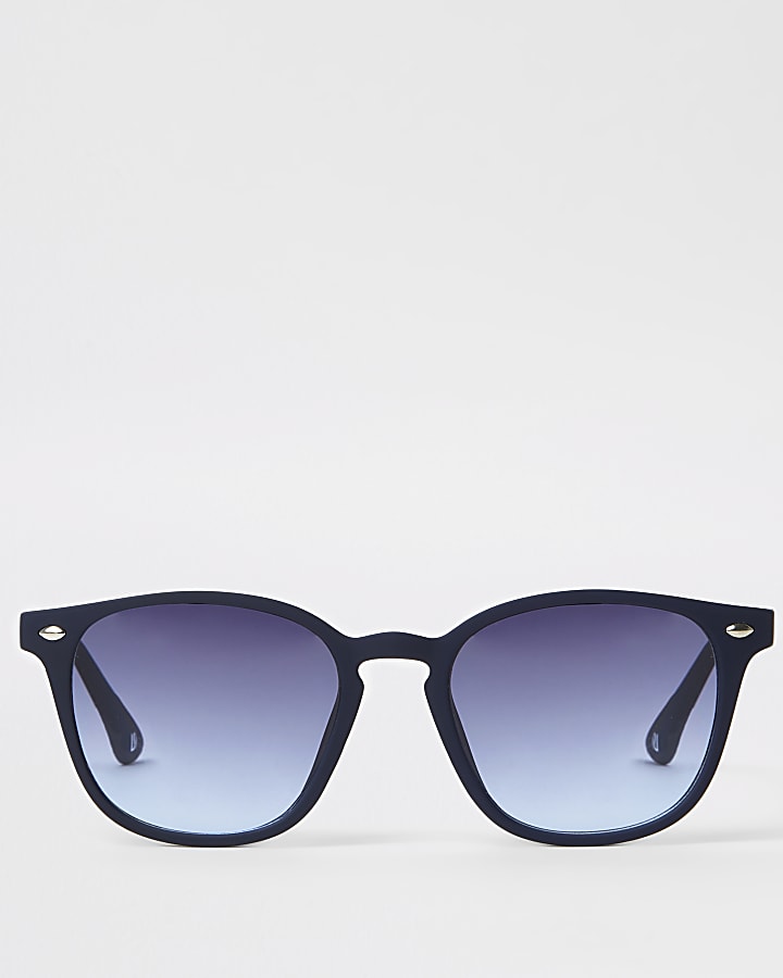 Navy retro square sunglasses