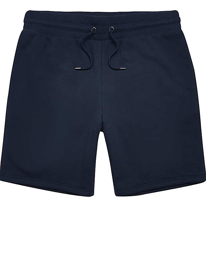Navy RI branded elasticated waist shorts