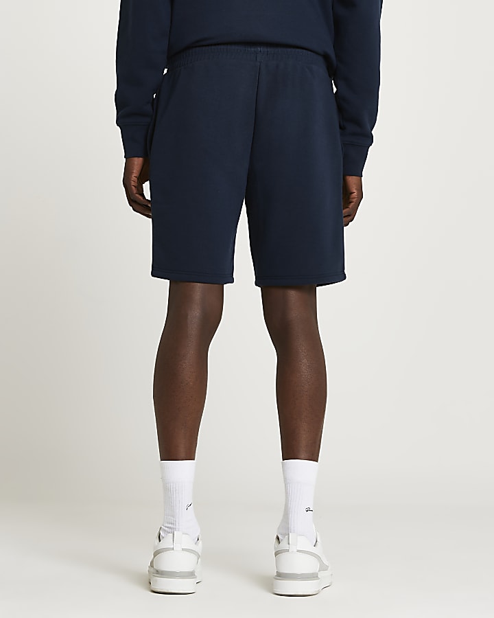 Navy RI branded elasticated waist shorts