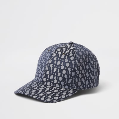 navy monogram hat