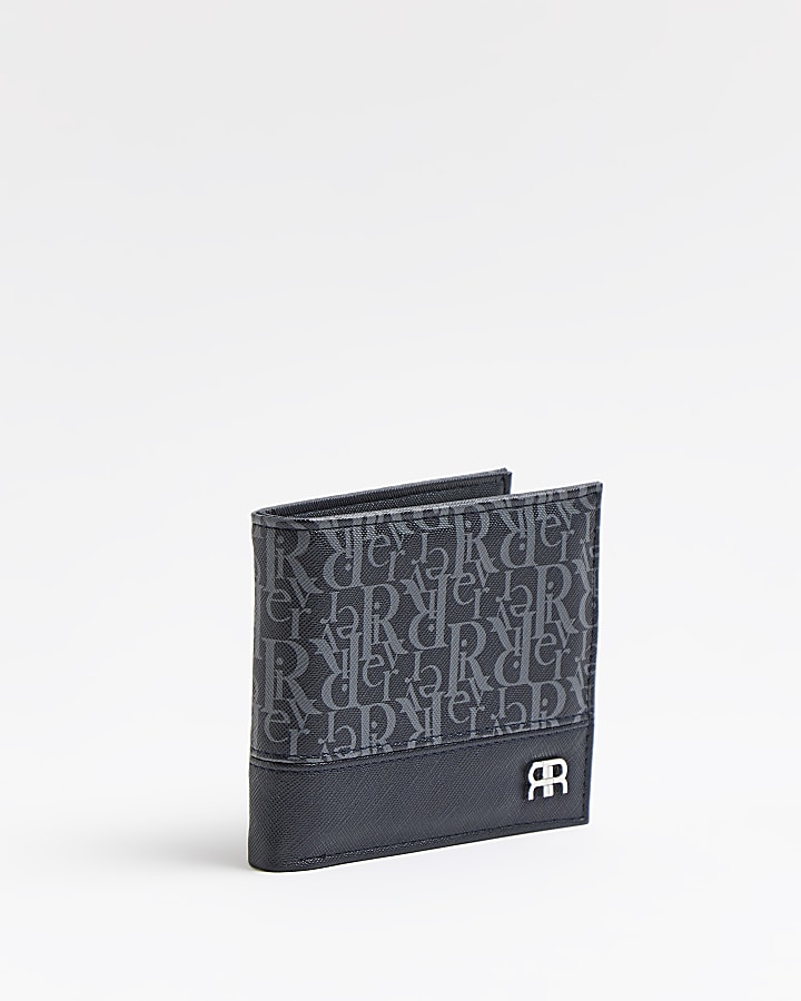 Navy RI monogram wallet