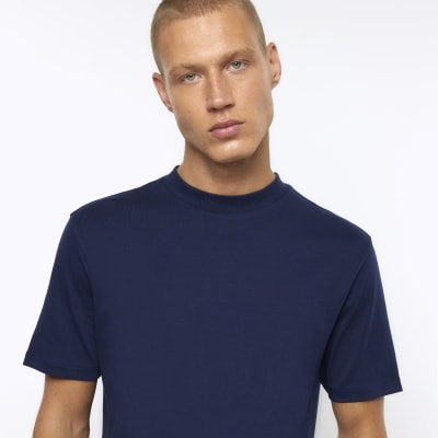 Navy RI studio slim fit tshirt River Island