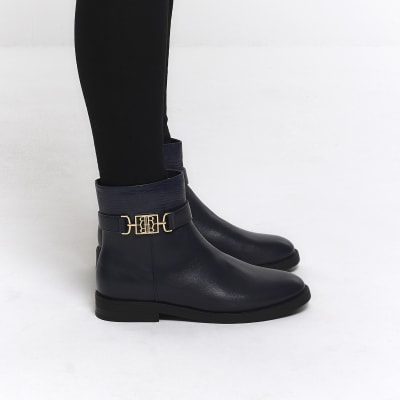 river island navy boots