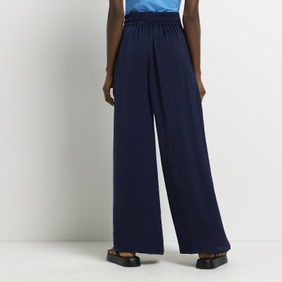 satin wide leg trousers