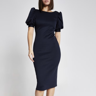 river island navy dress