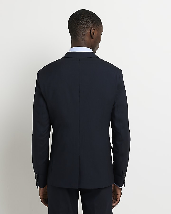 Navy skinny fit suit jacket