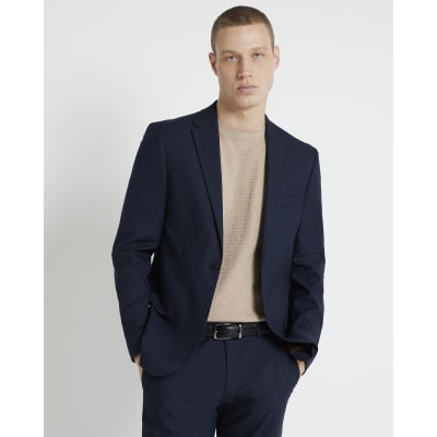 Mens navy 2025 skinny suit