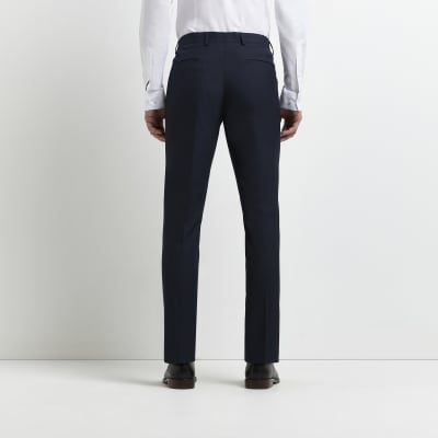 navy skinny fit trousers