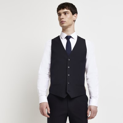 river island black waistcoat