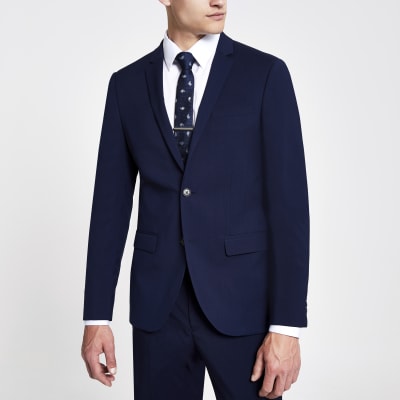 Navy skinny suit jacket