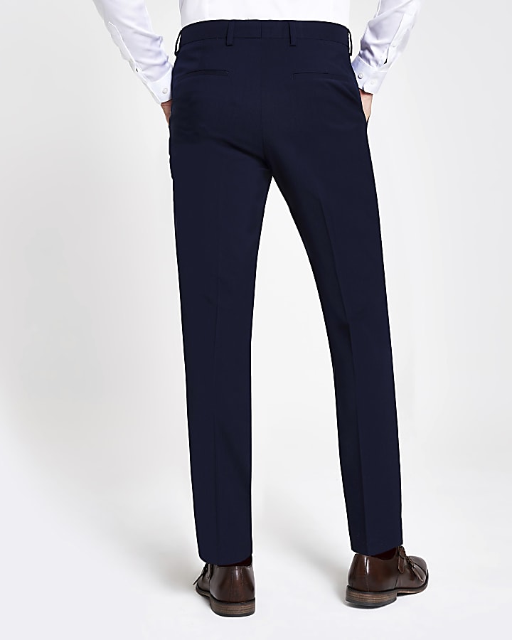 Navy skinny suit trousers