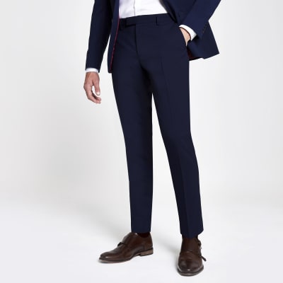 navy skinny suit trousers