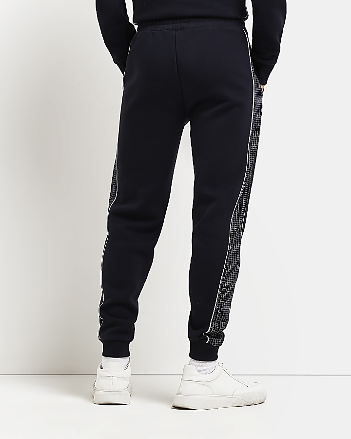 Navy Slim fit Check Joggers