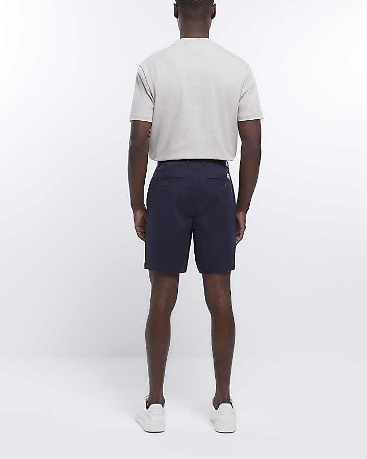 Navy Slim fit chino shorts