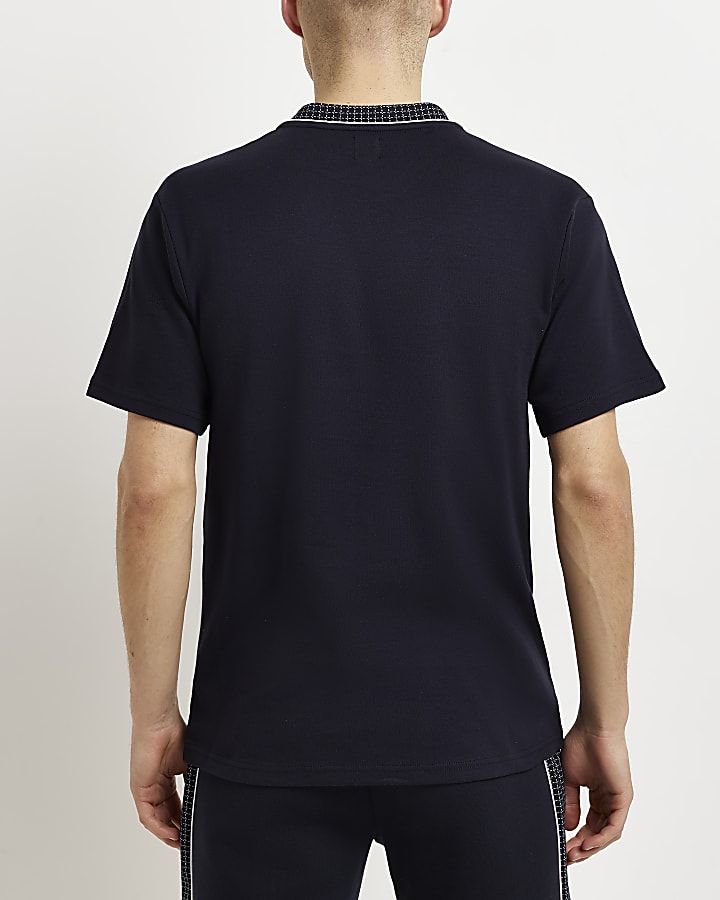 Navy Slim fit graphic T-shirt