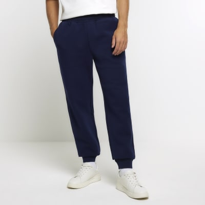 Buy Navy Slim Fit Cotton Blend Cuffed Joggers from Next USA