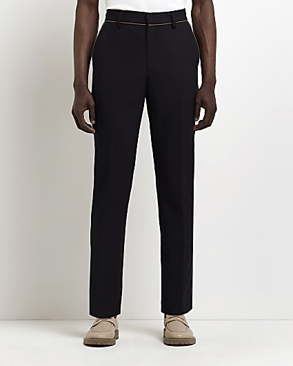 Navy slim fit piped Trousers