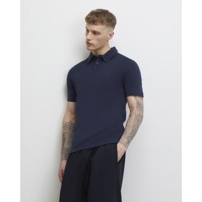Navy Slim Fit Short Sleeve Polo Shirt