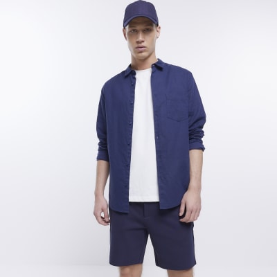Navy slim fit shorts