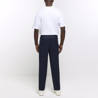 SLIM-FIT Lightweight French Terry Joggers for Tall Men in Marine Navy