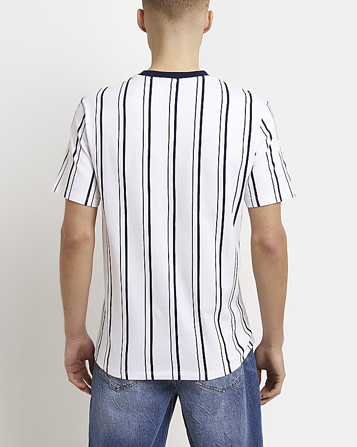 Navy slim fit Stripe t-shirt