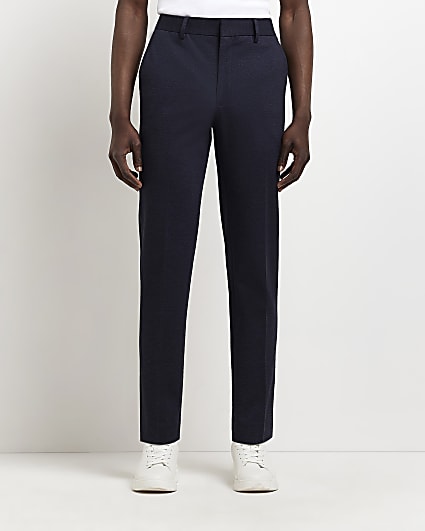 Navy slim fit trousers