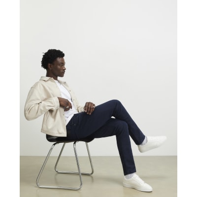 Navy Slim Fit Washed Jeans