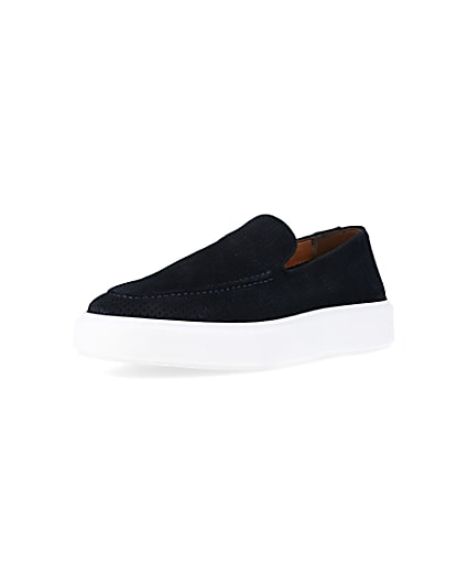 360 degree animation of product Navy slip on loafers frame-0
