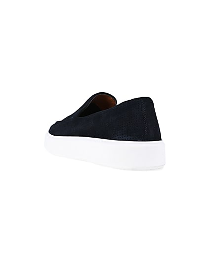 360 degree animation of product Navy slip on loafers frame-7