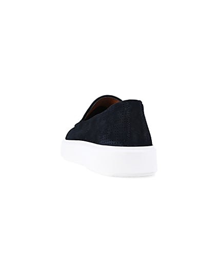 360 degree animation of product Navy slip on loafers frame-8