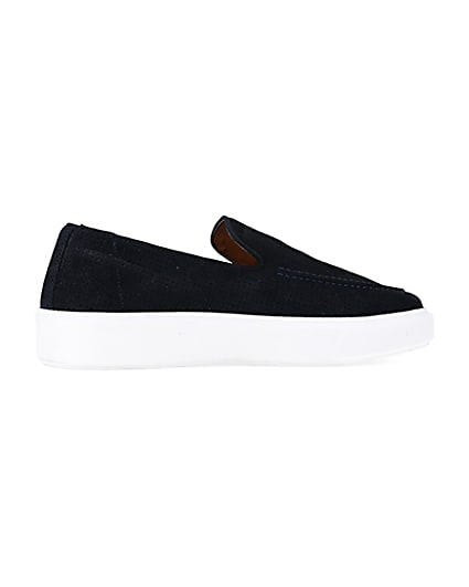 360 degree animation of product Navy slip on loafers frame-14