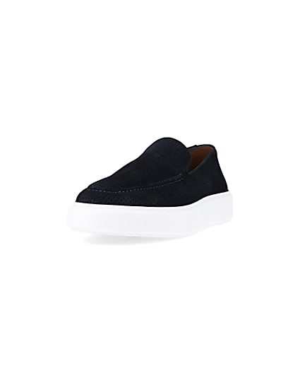360 degree animation of product Navy slip on loafers frame-23